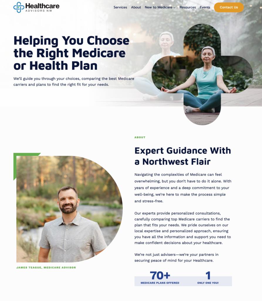 Longview WA SEO 1 healthcare advisors nw website